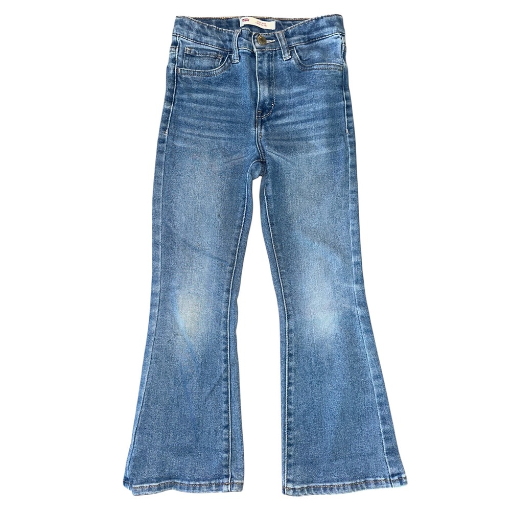 WB4 Levis Girls 7 REG Flare Jeans‎ Adjustable Waist Blue Denim Casual Everyday